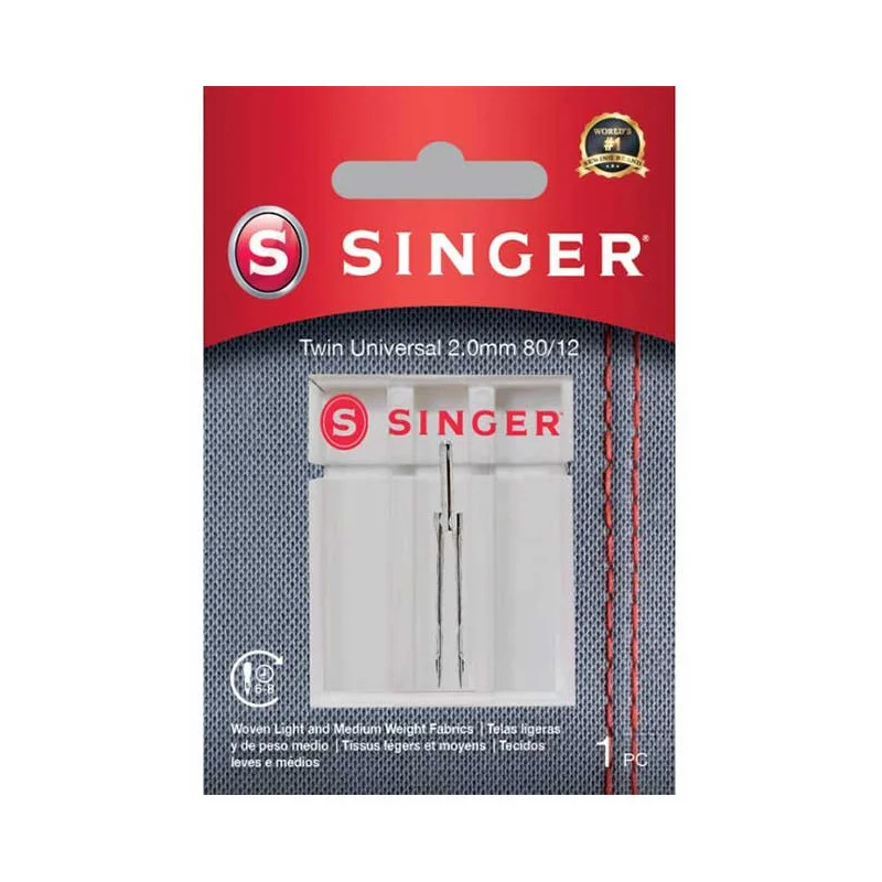 Zwillingsnadel Universal Singer – Blister 1 Stk 2,0 mm 80/12 Highlight
