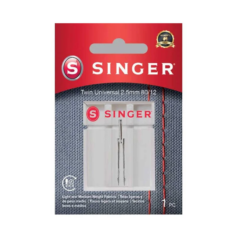 Zwillingsnadel Universal Singer – Blister 1 Stk 2,5 mm 80/12 Rabatt