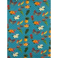 Zertifiziert Jersey Stoff Kinderstoff Blümchen petrol Breite 150 cm ab 50 cm