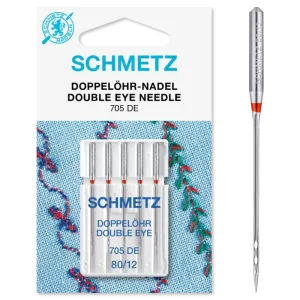 Schneller Versand Schmetz 705 DE VCS Doppelöhr-Nadel Starke NM80 5er Pack