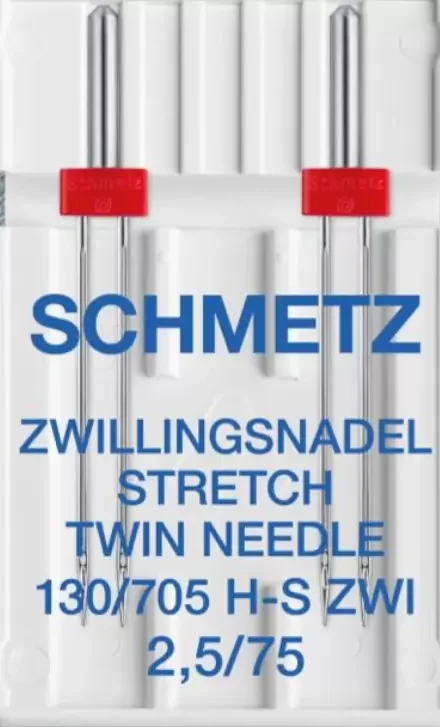 Zwillings-Stretch Nadel Schmetz 130/705 H-S ZWI 2.5 Staerke 75 (REFILL) Abverkauf