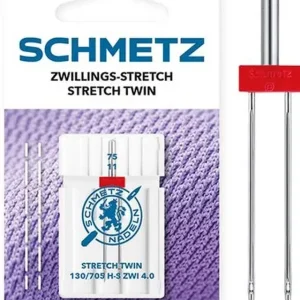 Zwillings-Stretch Nadel Schmetz 130/705 H-S ZWI 4.0 Staerke 75 (SB-Karte) 714457 Neu