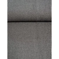 Zertifiziert Bündchen Stoff Grobstrick gerippt meliert grau Breite 35cm