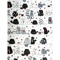 Baumwollstoff Kinderstoff Katzen Breite 160cm ab 50cm Kostenloser Rückversand