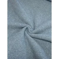 Wollfleece Schurwolle Stoff meliert rauchblau Expressversand