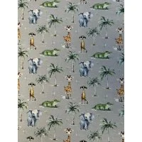 Zertifiziert Jersey Stoff Kinderstoff Digitaldruck Safari Babies
