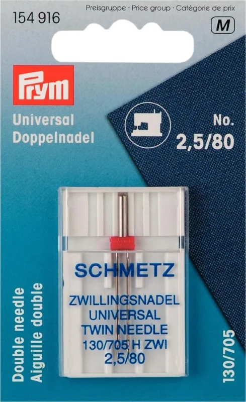 Preisknaller Prym - Doppel-Nähmaschinennadel Universal 130/705 - Zwillingsnadel 2.5/80 - 154916