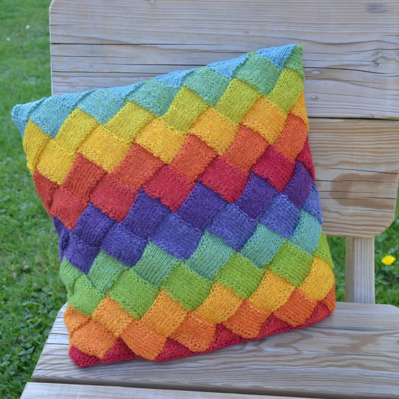 StrickSet inkl. PDF-Strickanleitung NEXT Multicolori Flecht-Kissen Saisonangebot