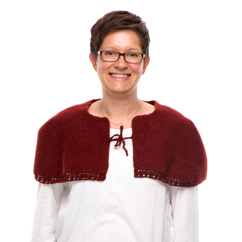 Zertifiziert StrickSet inkl. PDF-Strickanleitung Donegal Tweed 2fach Cape gestrickt Grace