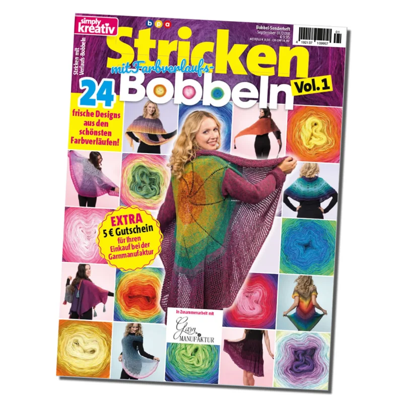 Zeitschift Simply Kreativ Stricken mit Farbverlaufs-Bobbel Vol. 1 Markenware