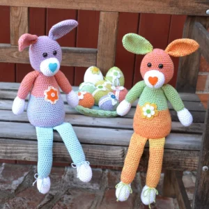 Sale HäkelSet inkl. PDF-Häkelanleitung LoLa 6fach Bobbel Amigurumi Osterhase, Eier und Schale