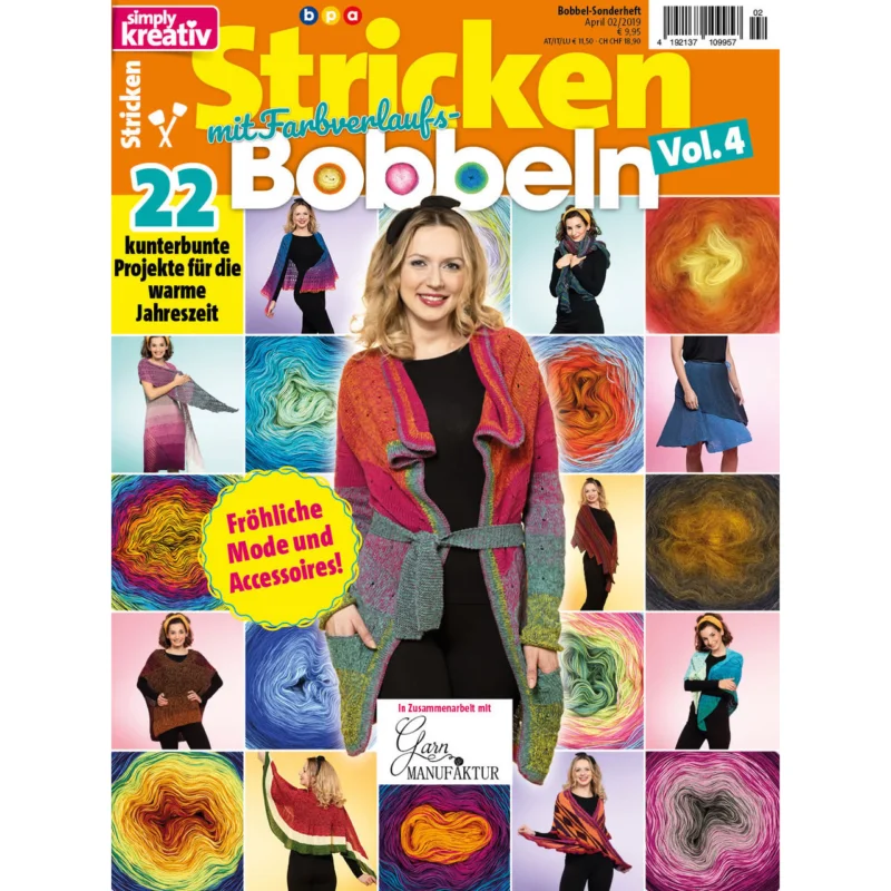 Zeitschift Simply Kreativ Stricken mit Farbverlaufs-Bobbel Vol. 4 Nur Heute
