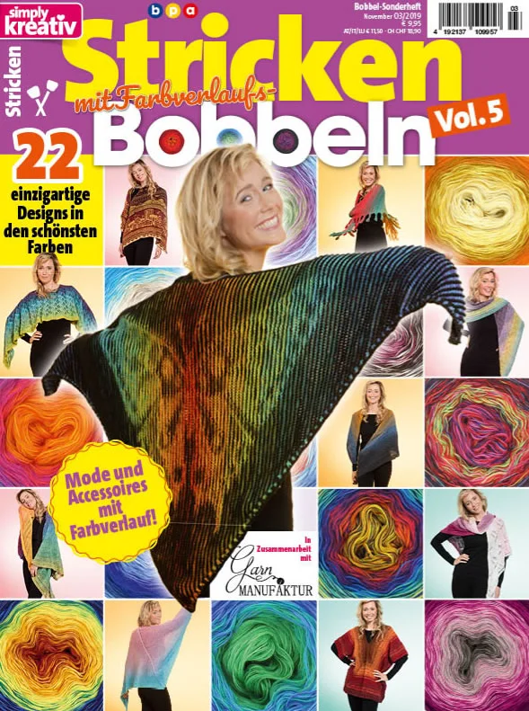 Zeitschift Simply Kreativ Stricken mit Farbverlaufs-Bobbel Vol. 5 Rabatt