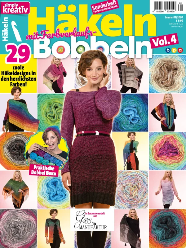 Zeitschift Simply Kreativ Häkeln mit Farbverlaufs-Bobbel Vol. 4 Solange Der Vorrat Reicht