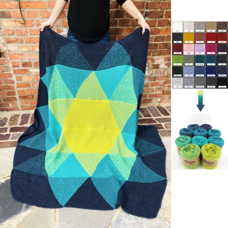 StrickSet inkl. PDF-Strickanleitung Maya 3fach Strickdecke Inka Star my Wunschwicklung Sonderaktion