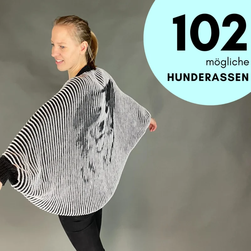 Highlight StrickSet inkl. PDF-Strickanleitung LoLa 8fach Illusionsstricken Seelenwärmer Hunderassen
