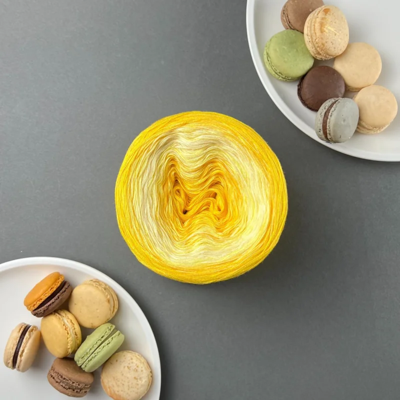 Zertifiziert LoLa Farbverlaufsgarn Bobbel: Macarons Zitrone