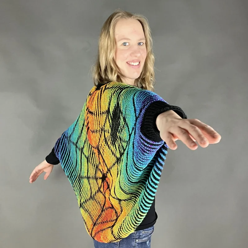 Billig StrickSet inkl. PDF-Strickanleitung LoLa 8fach Illusionsstricken Seelenwärmer Spinnennetz