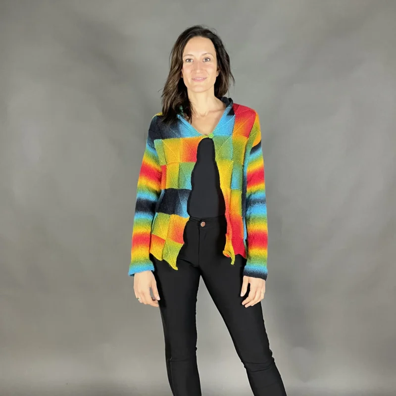 Preisreduziert StrickSet inkl. PDF-Strickanleitung Samba Patchwork Jacke