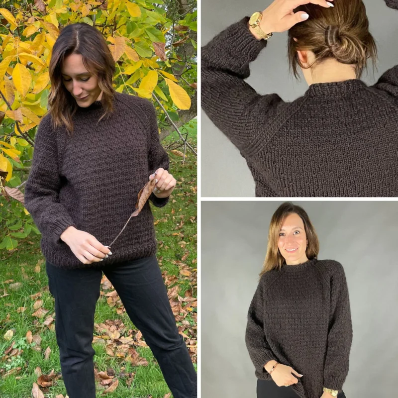 StrickSet inkl. PDF-Strickanleitung Highland Wool 100 Pullover Braunbär Neu Im Sortiment