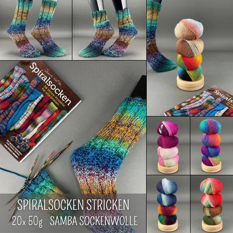 Bernd Kestler: Spiralsocken - Farbpaket 1: 20x50g Samba inkl. Anleitungsheft Bestseller