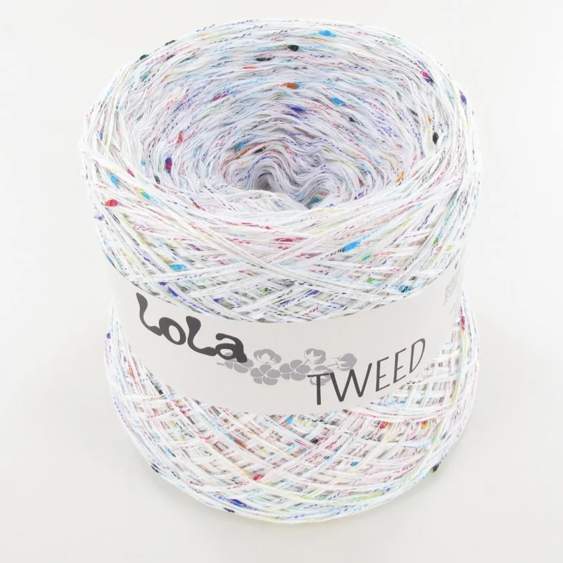 Zertifiziert LoLa Tweed Baumwollgarn Farbverlauf: 700 snow