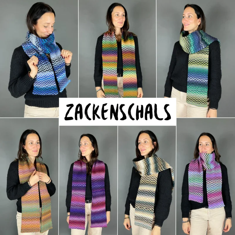 Zertifiziert StrickSet inkl. PDF-Strickanleitung Samba Zackenschal