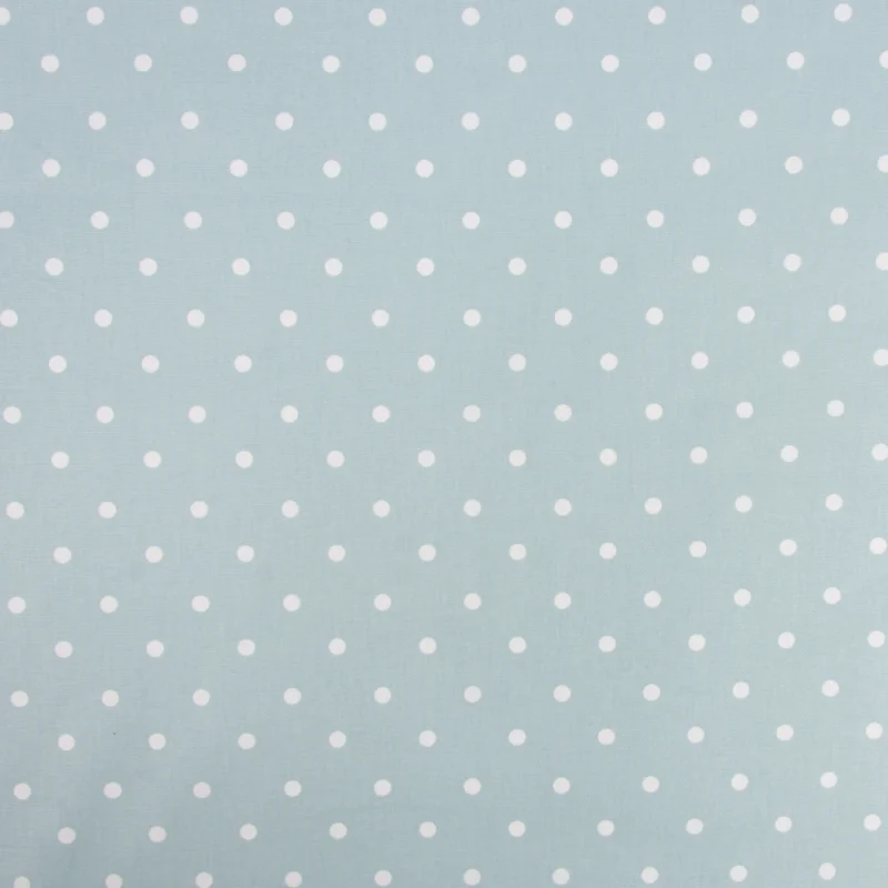 Gardinenstoff Dekostoff Baumwollstoff Full Stop Punkte hellblau weiß 140cm Breite Sale