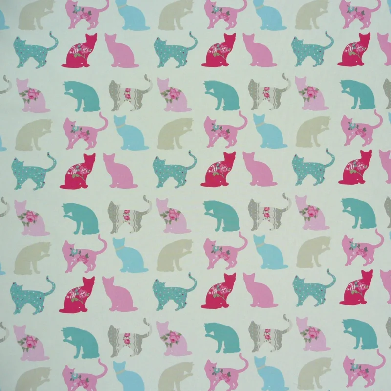 Direktkauf Clarke & Clarke Baumwollstoff Dekostoff Stoff Felix Katze creme