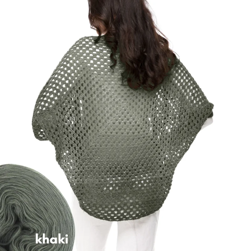 Zertifiziert HäkelSet inkl. PDF-Häkelanleitung LoLa 5fach Seelenwärmer Cape Granny Shrug