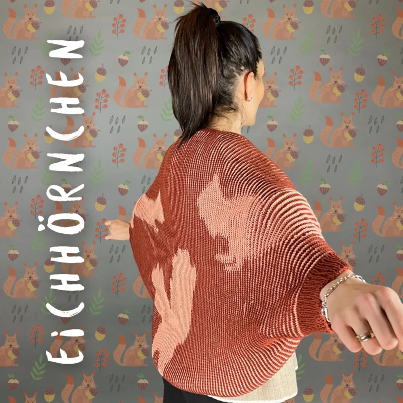 Zertifiziert StrickSet inkl. PDF-Strickanleitung LoLa 4fach Illusionsstricken Seelenwärmer Eichhörnchen