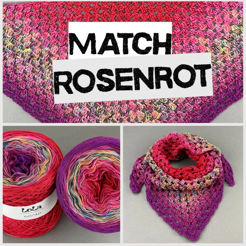 LoLa 60/40 Farbverlaufsgarn Bobbel: Match Rosenrot Kostenloser Versand