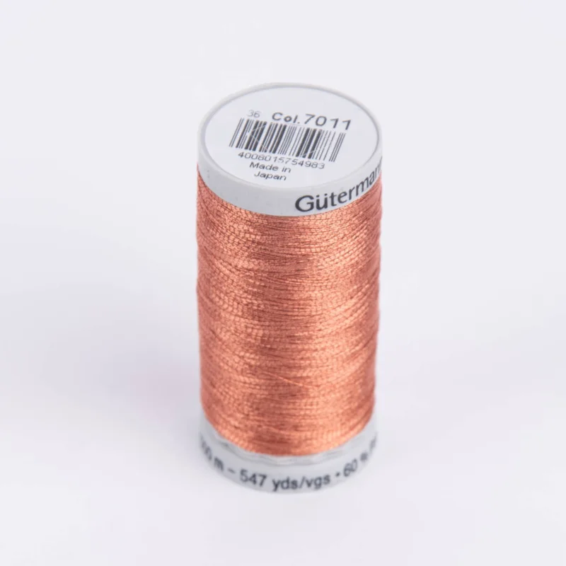 Schneller Versand Gütermann Metallic Effektgarn Sulky Metallic Nähgarn Stickgarn Metalleffekt-Faden Farbnr. 7011 kupfer 500 Meter/Spule
