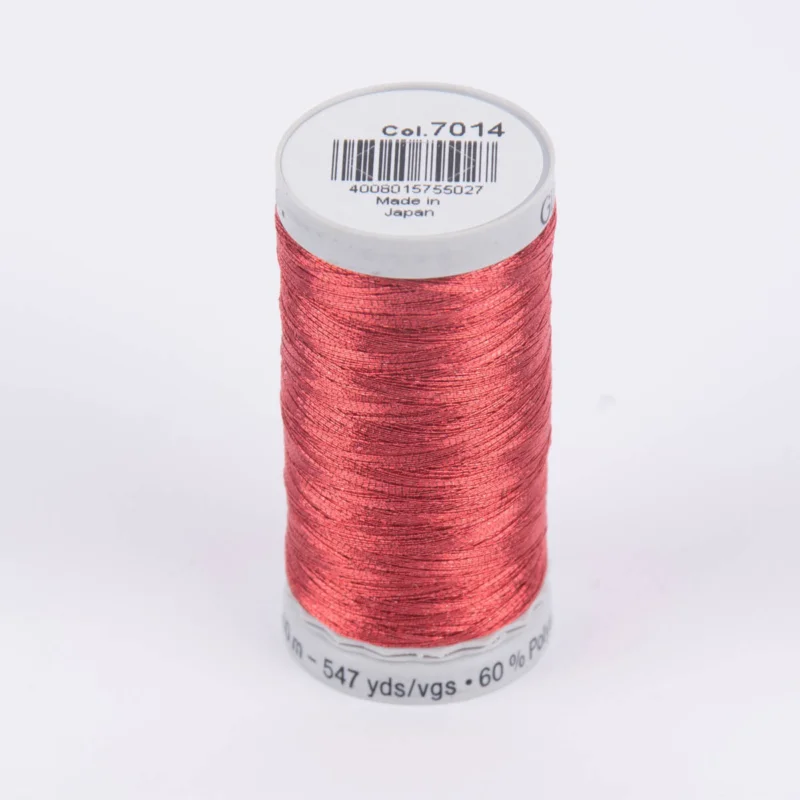 Knallerangebot Gütermann Metallic Effektgarn Sulky Metallic Nähgarn Stickgarn Metalleffekt-Faden Farbnr. 7014 rostrot 500 Meter/Spule