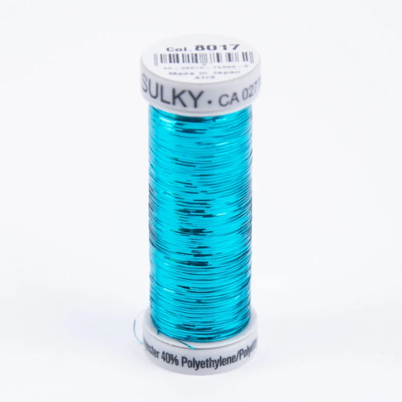 Neue Kollektion Gütermann SULKY Sliver Metallic-Effektgarn Stickgarn Metalleffekt-Faden Farbnr. 8017 türkis 200m