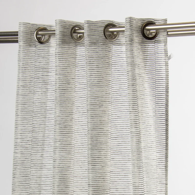 Fertiggardine Fertigvorhang Ösenschal mit Metallösen schmale Streifen schwarz weiß 145x245cm Must-Have