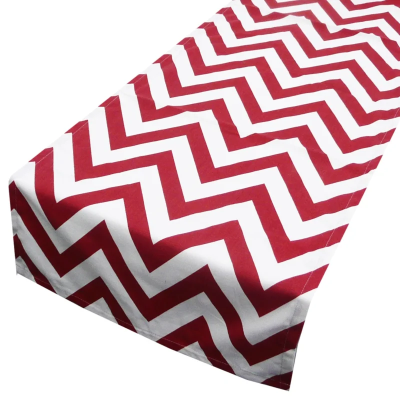 Solange Der Vorrat Reicht Schöner Leben Tischläufer Chevron Zacken breit weiß rot 40x160cm