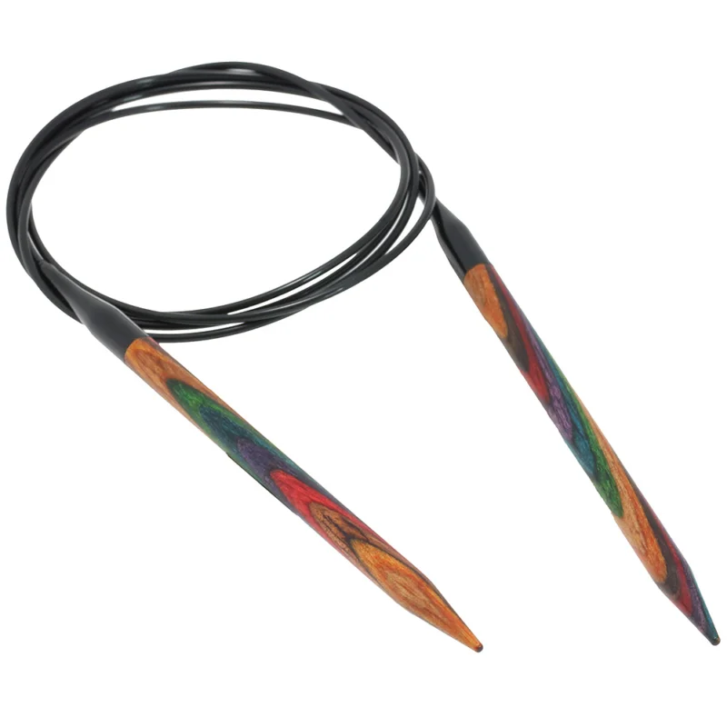 Schneller Versand Lana Grossa Rundstricknadel Design-Holz Multicolor St. 6,5/120cm