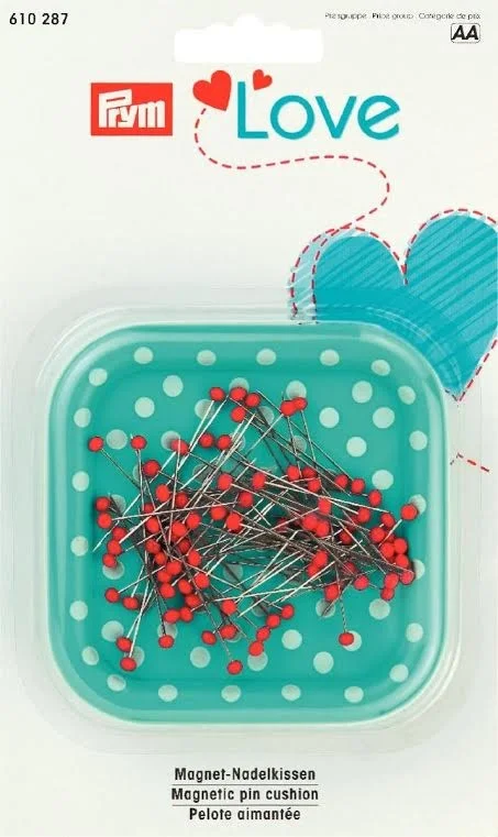Prym Love Magnet Nadelkissen türkis weiß Punkte 8,5x8,5cm Rabatt