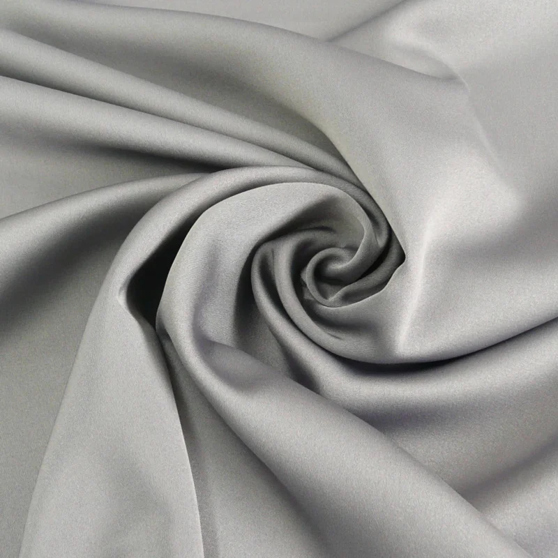 Zertifiziert Royal Micro Satin Stoff Meterware grau 1,40m Breite