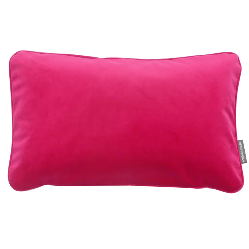 Bestseller SCHÖNER LEBEN. Samtkissen mit Kederumrandung und Federfüllung pink 30x50cm