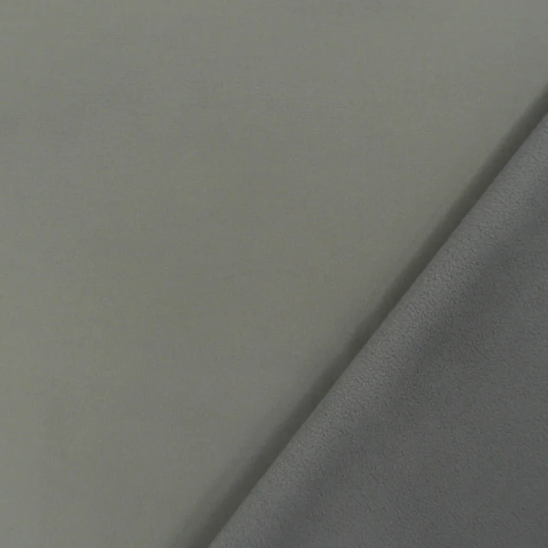 Zertifiziert Softshell Stoff Outdoor Fleece-Rückseite uni Grau 144cm Breite