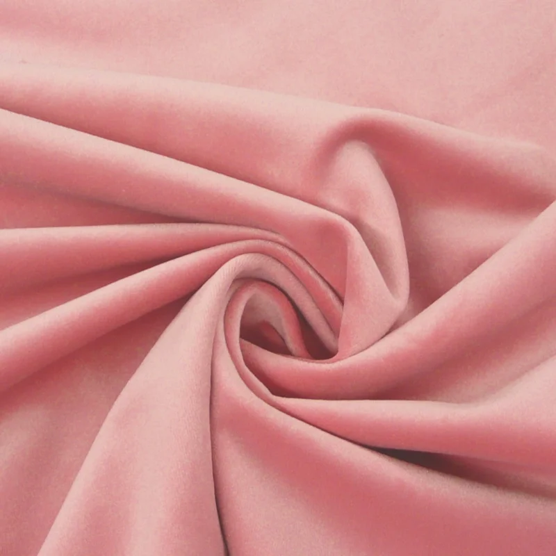 Zertifiziert Möbelstoff Polsterstoff Bezugstoff Samtstoff Samt pastell rosa 1,40m breit