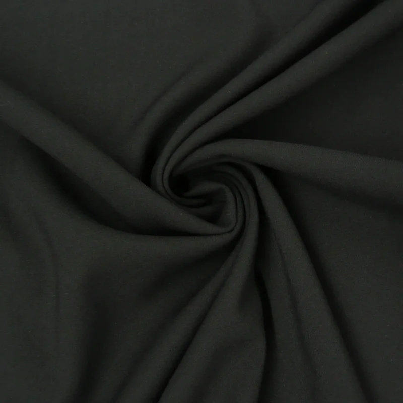 Viskose Stoff Stretch Rosella uni schwarz 1,40m Breite Zertifiziert