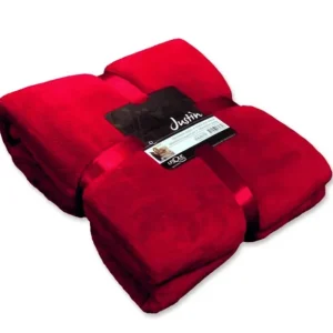 Zertifiziert Mikrofaserdecke Kuscheldecke Plaid Justin rot XL 150x200cm