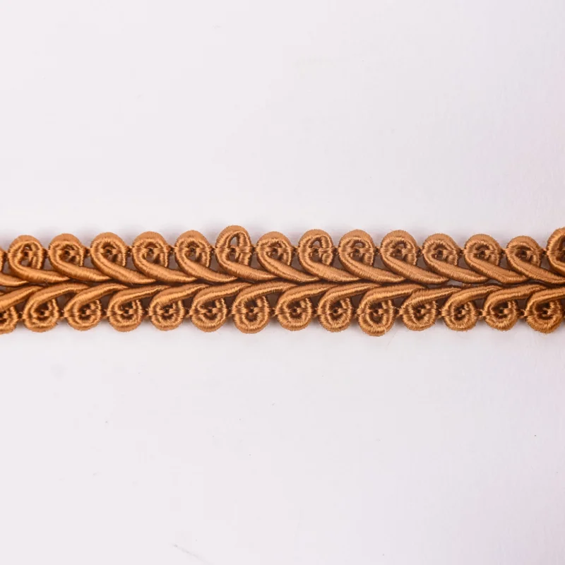Garantierte Lieferung Posamentenborte Zierband Ranken geschwungen ocker gelb Breite: 1cm