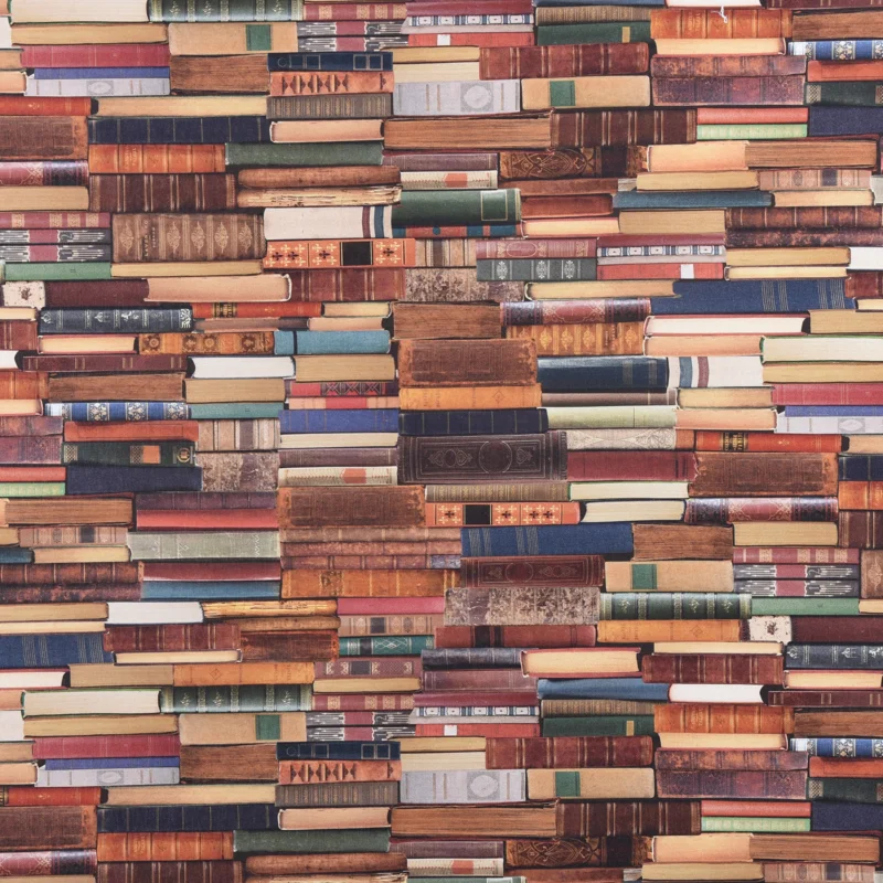 Dekostoff Halbpanama Digitaldruck Bücher Books 140cm Preis Gesenkt
