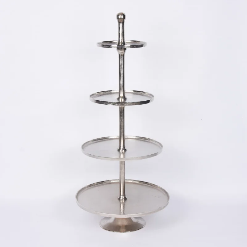 XL Etagere Metall Strukturoberfläche 4stufig vernickelt Höhe 137cm Kracherpreis