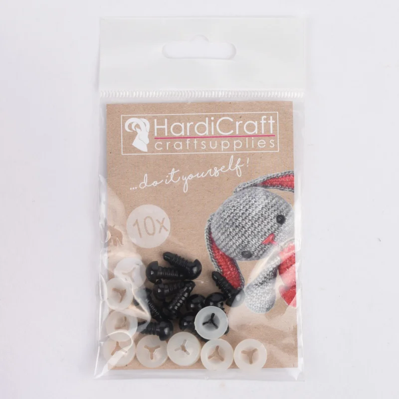 HardiCraft Sicherheitsaugen 10 Stück Kunststoff schwarz 10mm Letzte Chance