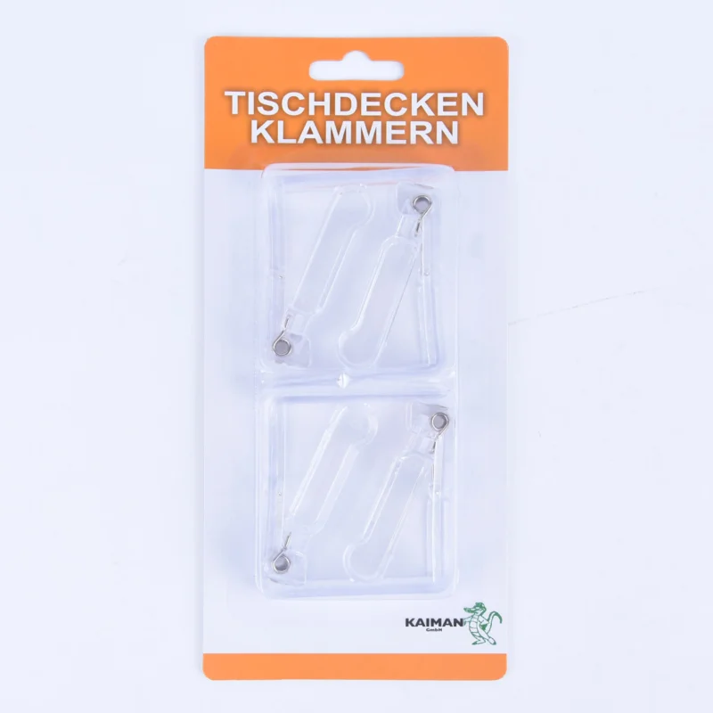 Tischdeckenklammern 4er Set Kunststoff klar 5x5cm Schneller Versand